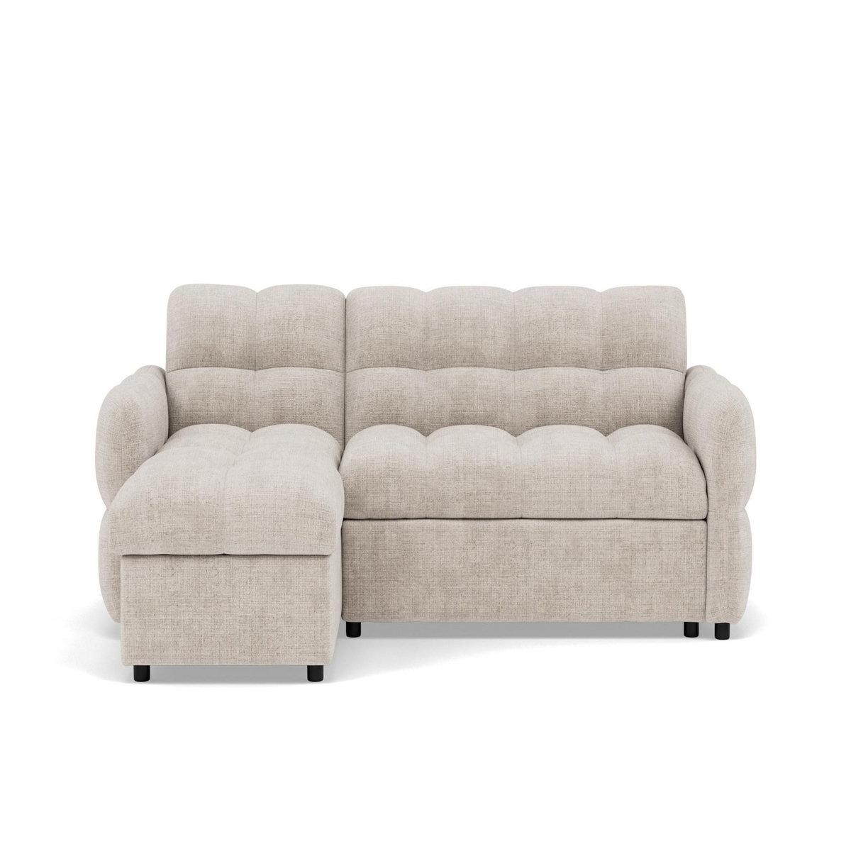 BEST MOBILIER Octave - canapé d'angle réversible 4 places convertible avec coffre en velours texturé