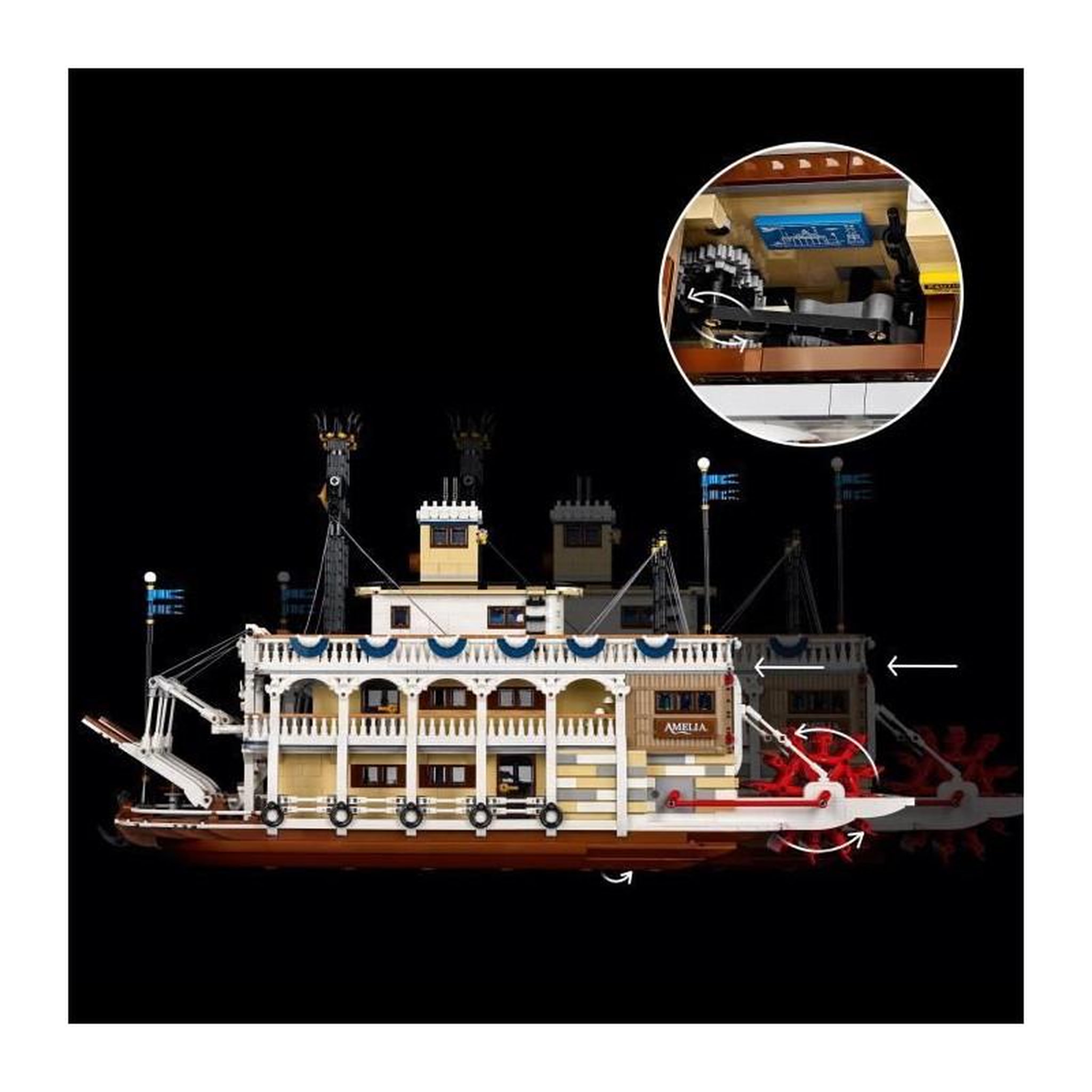 Voir la diapositive 4 : LEGO LEGO Ideas 21356 Le Bateau a Vapeur du Mississippi - Set de Construction pour Adulte