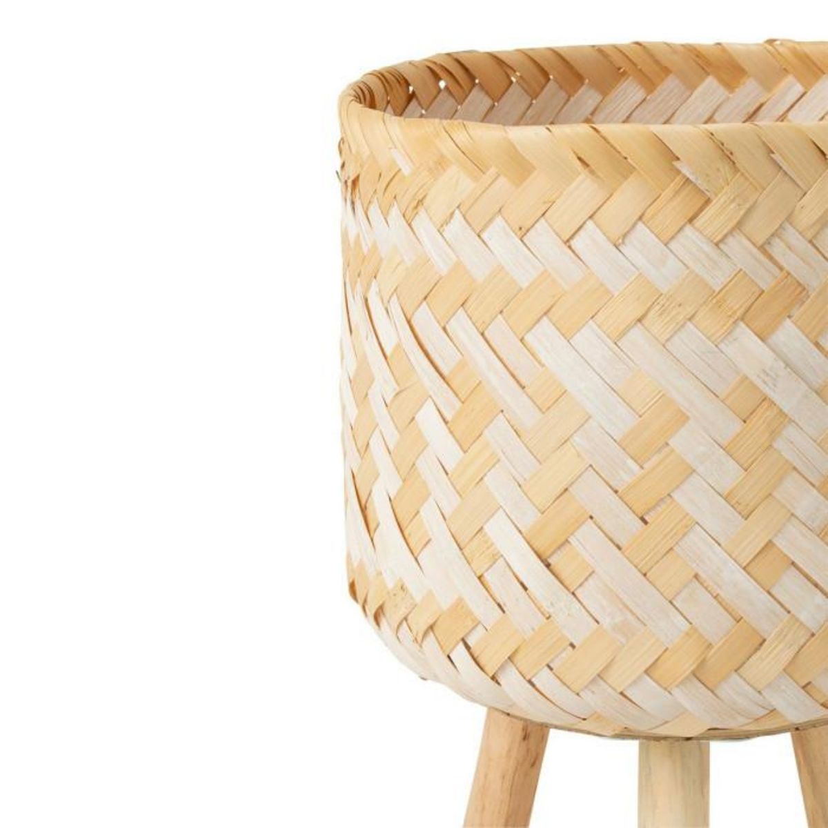 Paris Prix Lot de 3 Cache-Pots sur Pied  Baudoin  66cm Naturel & Blanc