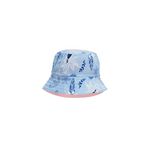 Petit Béguin Bob bébé réversible en gaze de coton Bella Chica. Coloris disponibles : Bleu