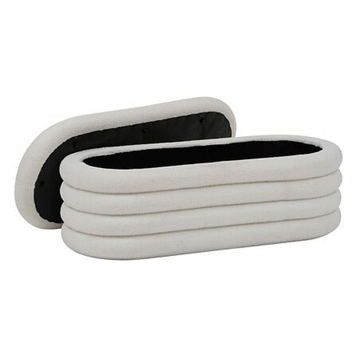 ATMOSPHERA Banc coffre en bouclette GIULIA - Blanc