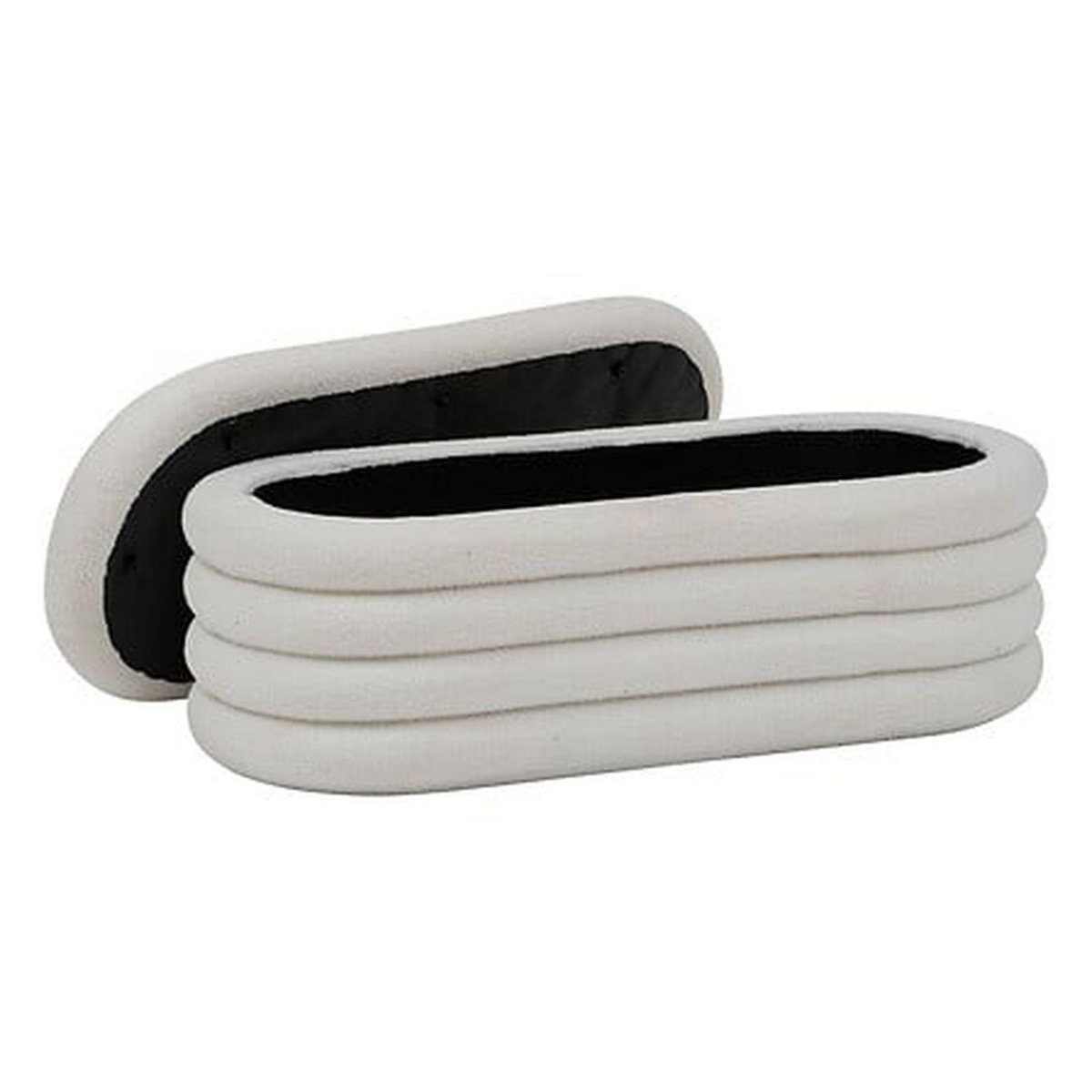 ATMOSPHERA Banc coffre en bouclette GIULIA - Blanc