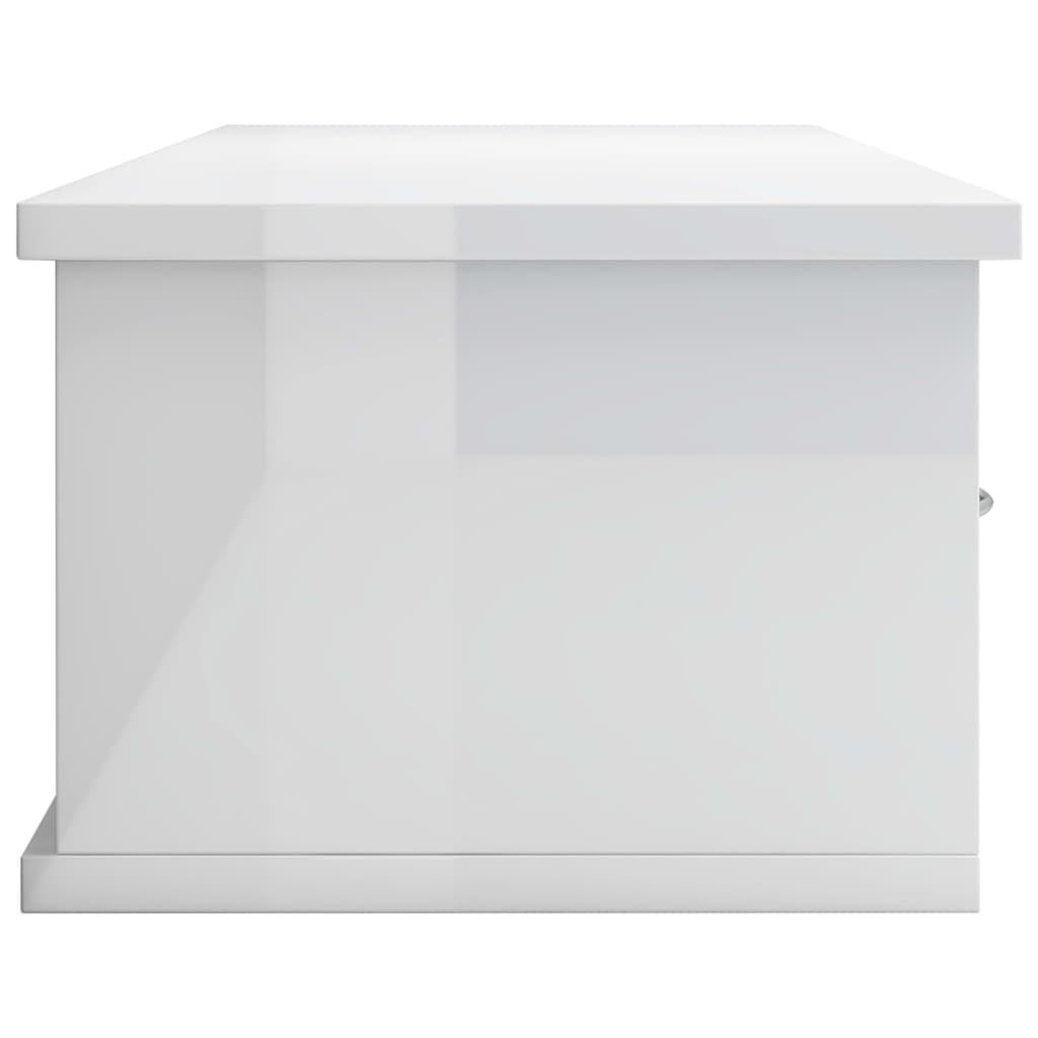 Voir la diapositive 5 : VIDAXL Etagere murale avec tiroirs Blanc brillant Bois d'ingenierie