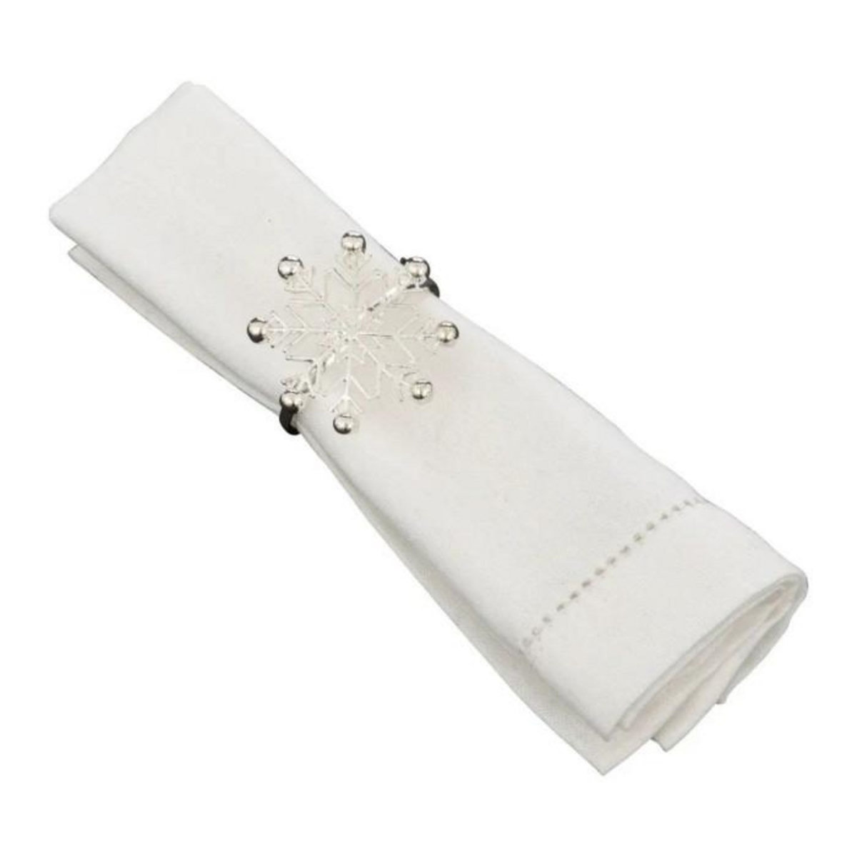 ATMOSPHERA Lot de 2 Ronds de Serviette  Flocon  5cm Argent