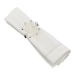 ATMOSPHERA Lot de 2 Ronds de Serviette  Flocon  5cm Argent