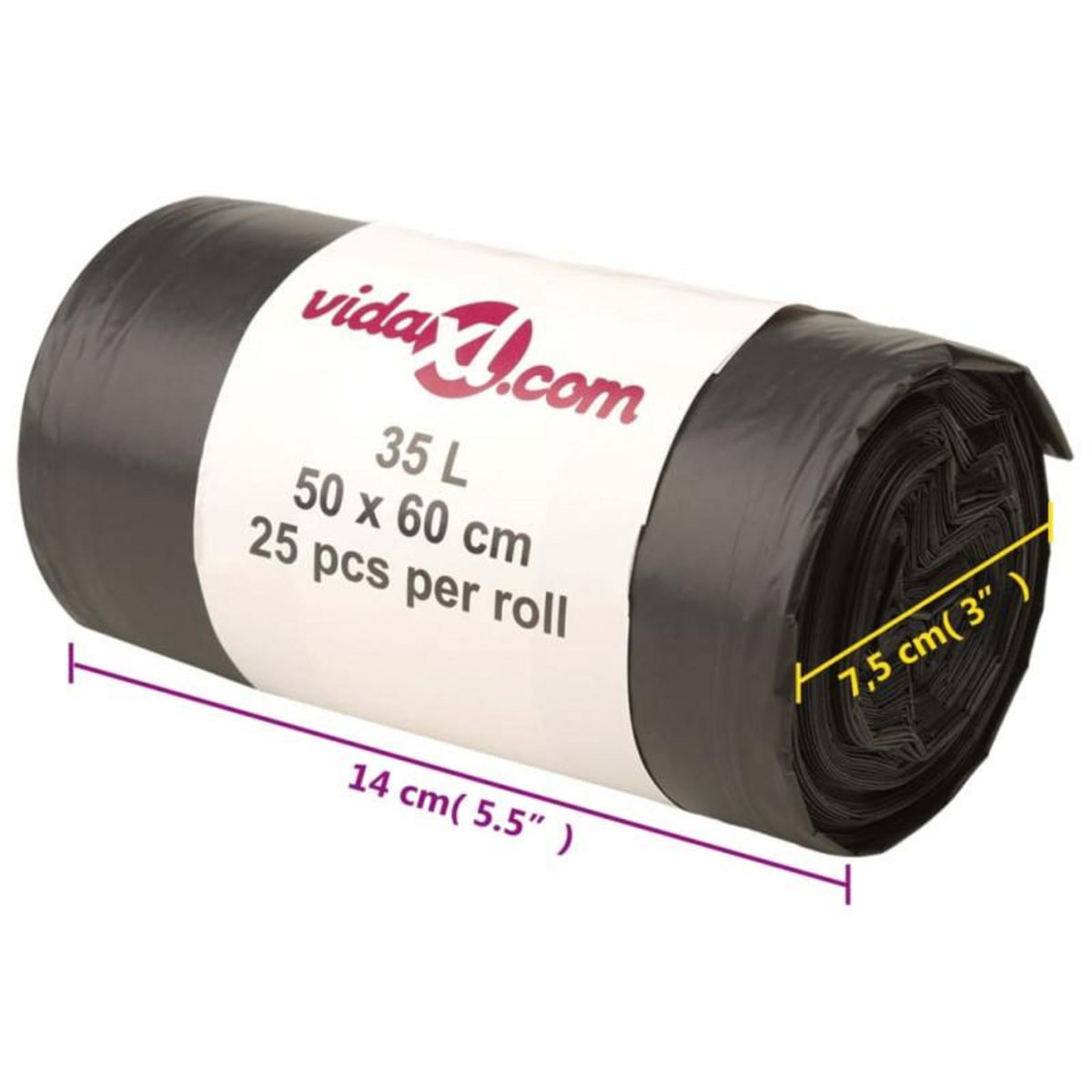 VIDAXL Sacs poubelles 250 pcs noir 35 L