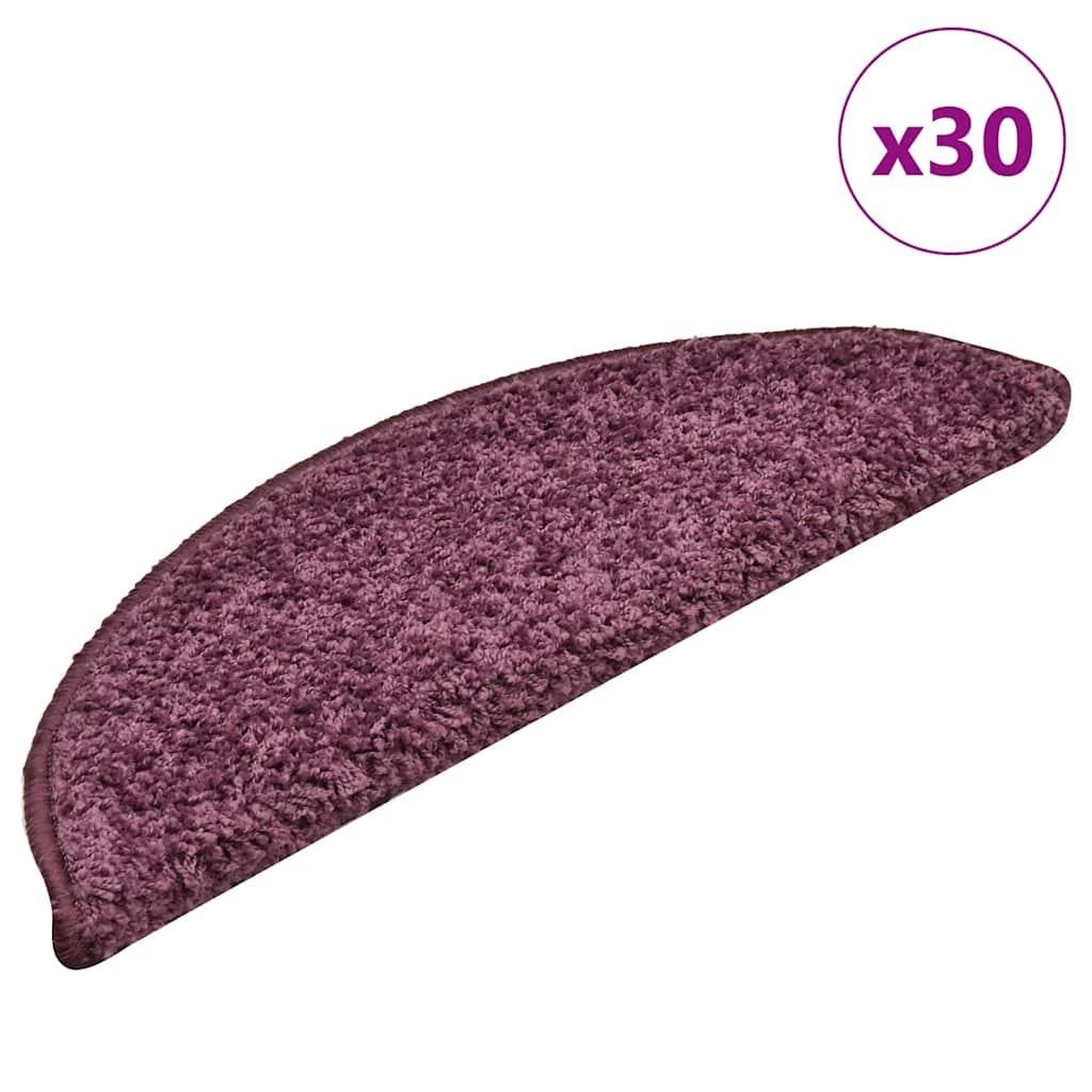 VIDAXL Tapis d'escalier 30 pcs violet fonce 56x17x3 cm
