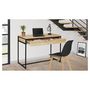 Voir la diapositive 9 : Bureau droit 1 tiroir style industriel pieds métal L110cm HOUSTON