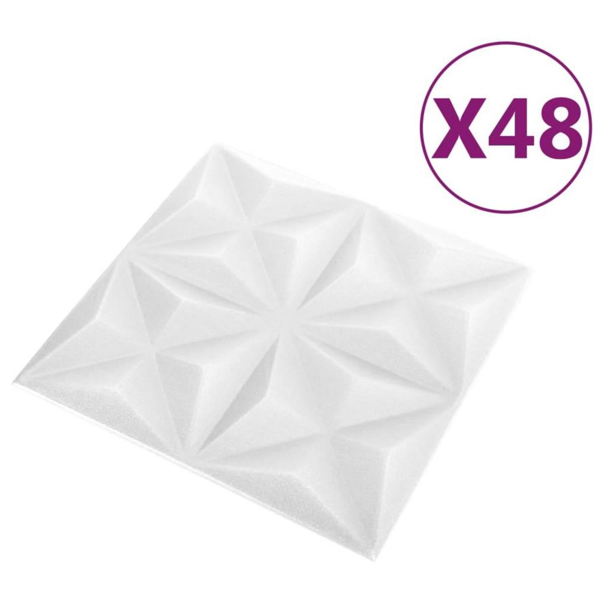 VIDAXL Panneaux muraux 3D 48 pcs 50x50 cm blanc origami 12 m^2