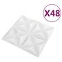 Voir la diapositive 3 : VIDAXL Panneaux muraux 3D 48 pcs 50x50 cm blanc origami 12 m^2