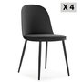 Voir la diapositive 1 : VS VENTA-STOCK Lot de 4 chaises Kana noir, pieds en métal et assise rembourrée