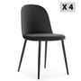 Voir la diapositive 1 : VS VENTA-STOCK Lot de 4 chaises Kana noir, pieds en métal et assise rembourrée