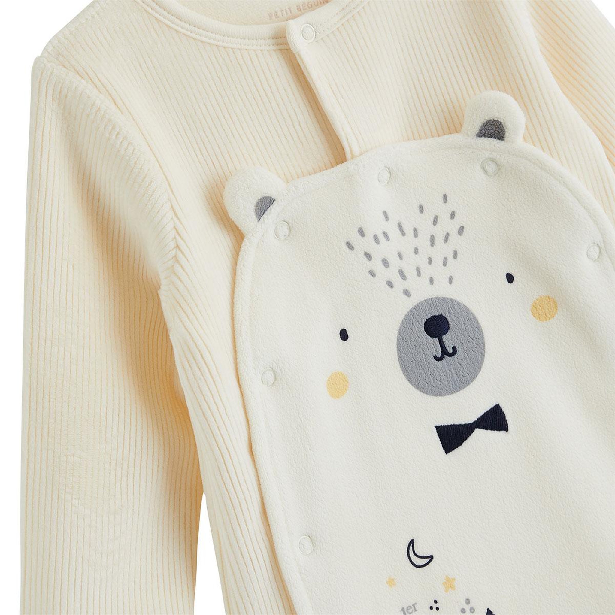 Voir la diapositive 3 : PETIT BEGUIN Pyjama bébé en velours ouverture pont Flocon