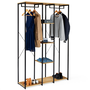 Voir la diapositive 1 : ID MARKET Dressing penderie étagères triple L. 120 cm DETROIT design industriel