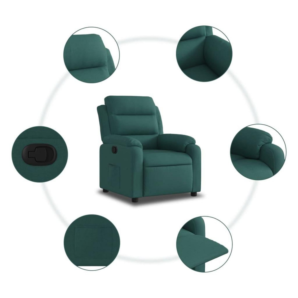 VIDAXL Fauteuil inclinable Vert fonce Tissu
