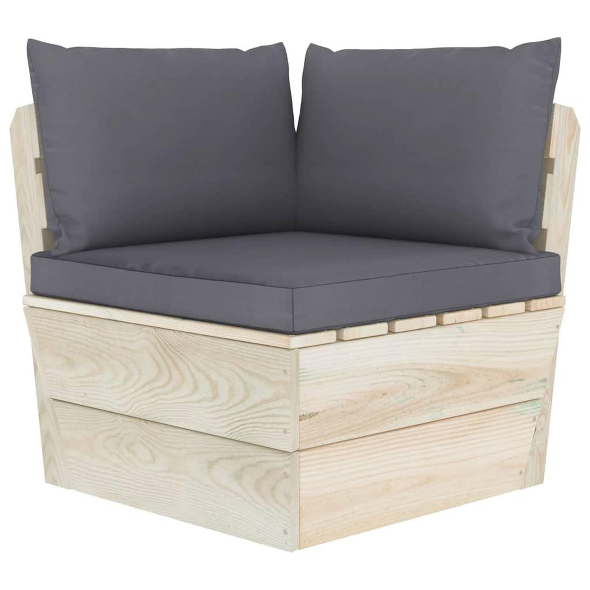 Voir la diapositive 4 : VIDAXL Salon de jardin palette 6 pcs avec coussins bois d'epicea