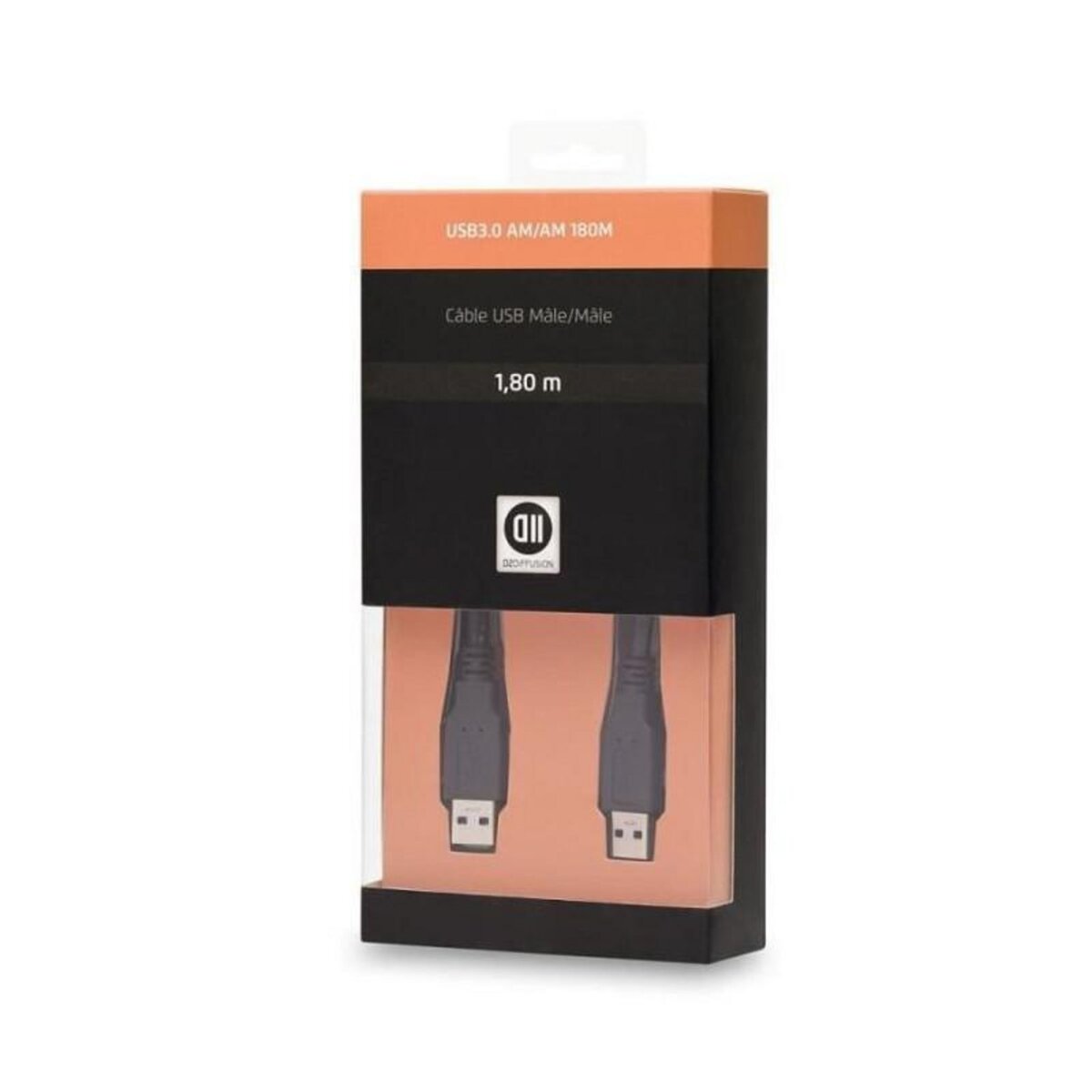 jd diffusion D2 Câble USB 2.0 0 A mâle A mâle 1,8 mètre