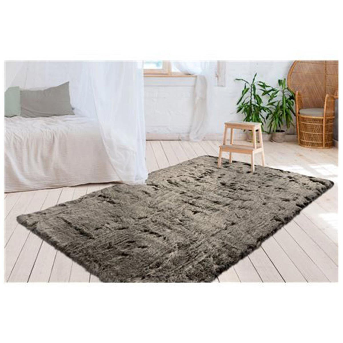 Paris Prix Tapis Imitation Fourrure à Poils Longs  Tender  Vert