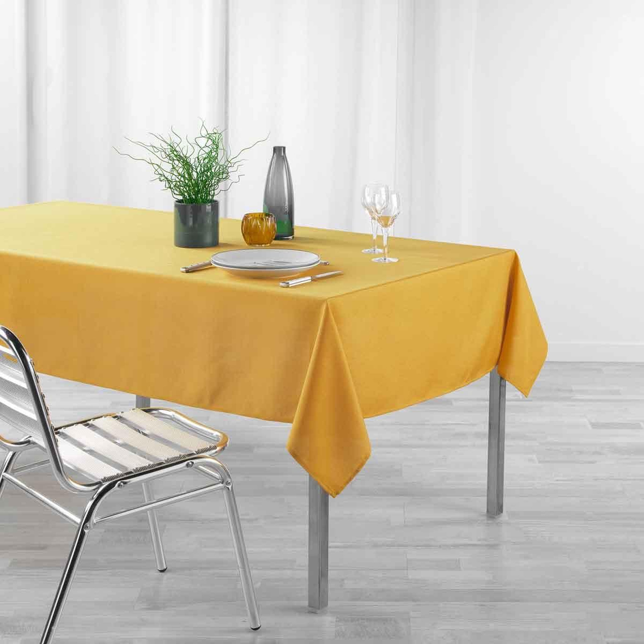 Voir la diapositive 3 : Douceur d'Intérieur Nappe enduit  newton  140x250cm moutarde