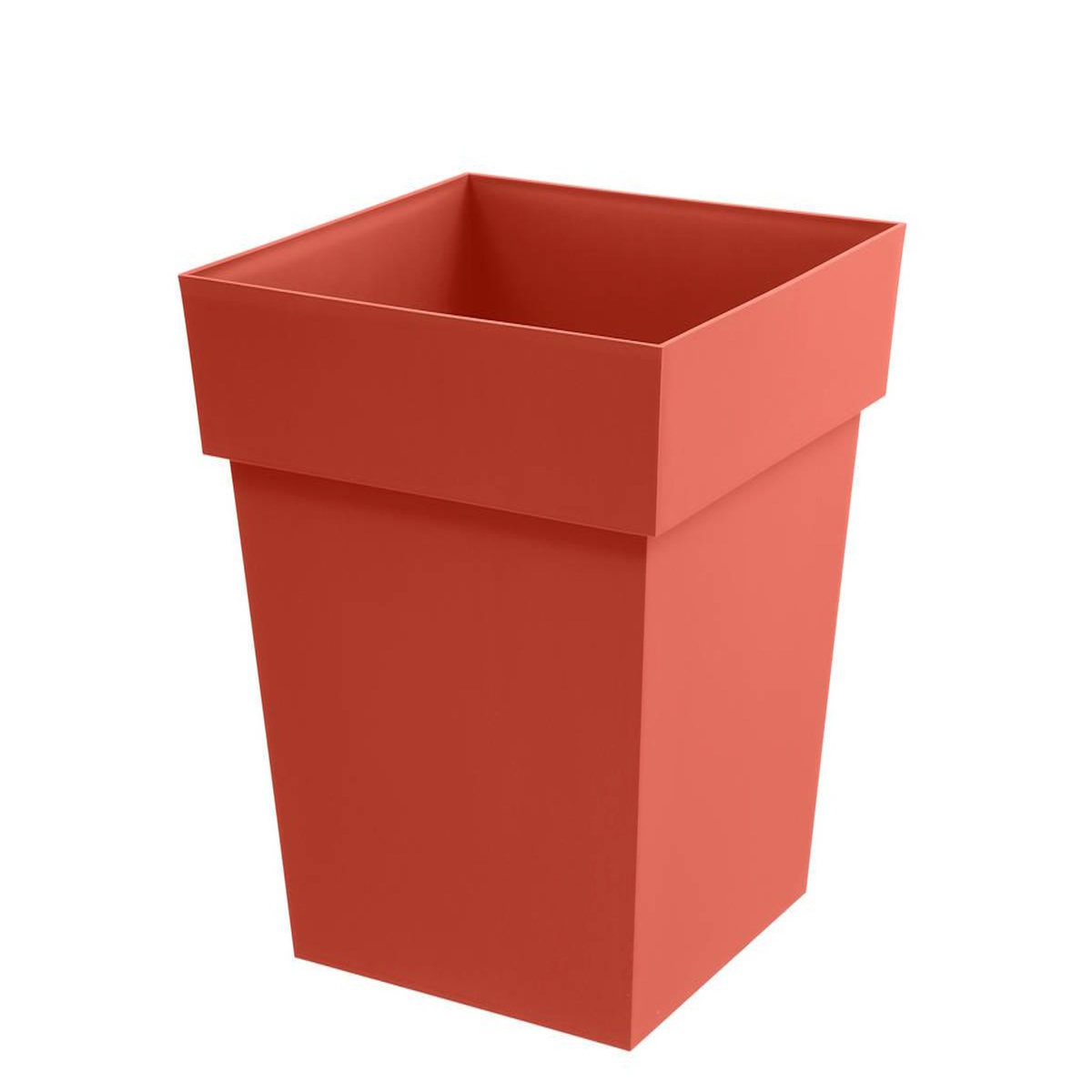 Eda Pot de fleur carré Toscane 49,5 x H.52,5 cm - Orange terre battue- Eda