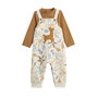 Voir la diapositive 1 : Petit Béguin Ensemble salopette bébé en molleton et t-shirt Lamascotte