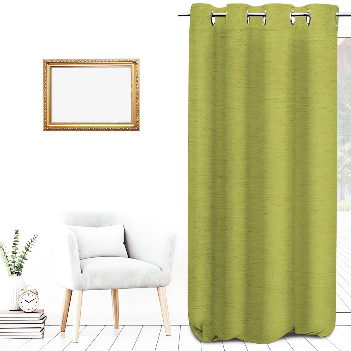 SOLEIL D'OCRE Rideau occultant à oeillets 135x250 cm FLASH 2 vert citron, par Soleil d'Ocre