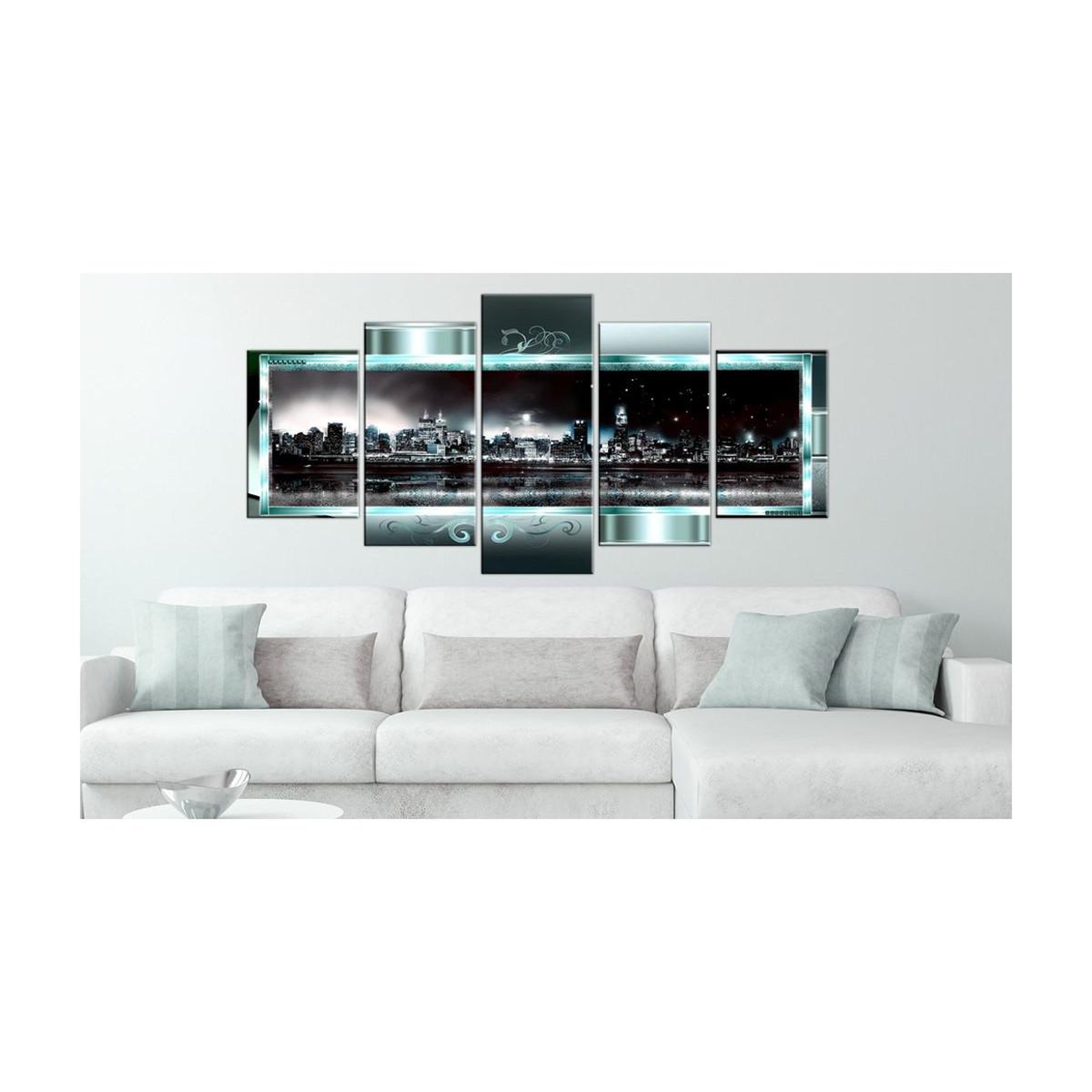 Voir la diapositive 2 : Paris Prix Tableau  New York Turquoise : la Nuit étoilée