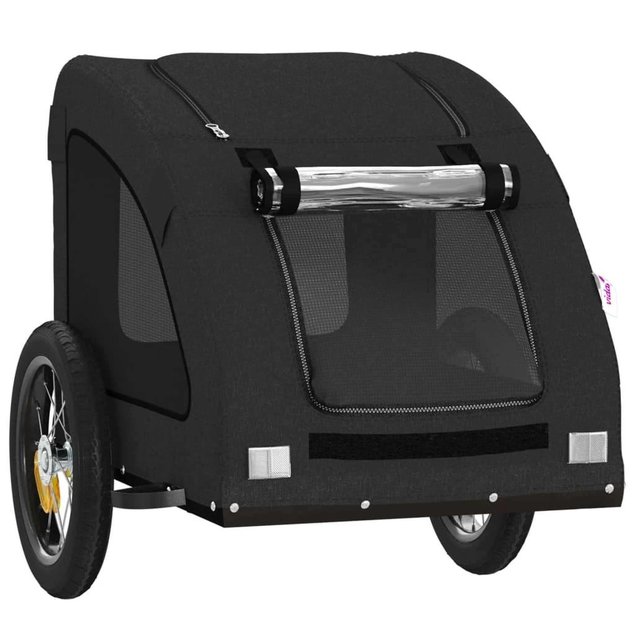 Voir la diapositive 5 : VIDAXL Remorque de velo pour animaux de compagnie noir