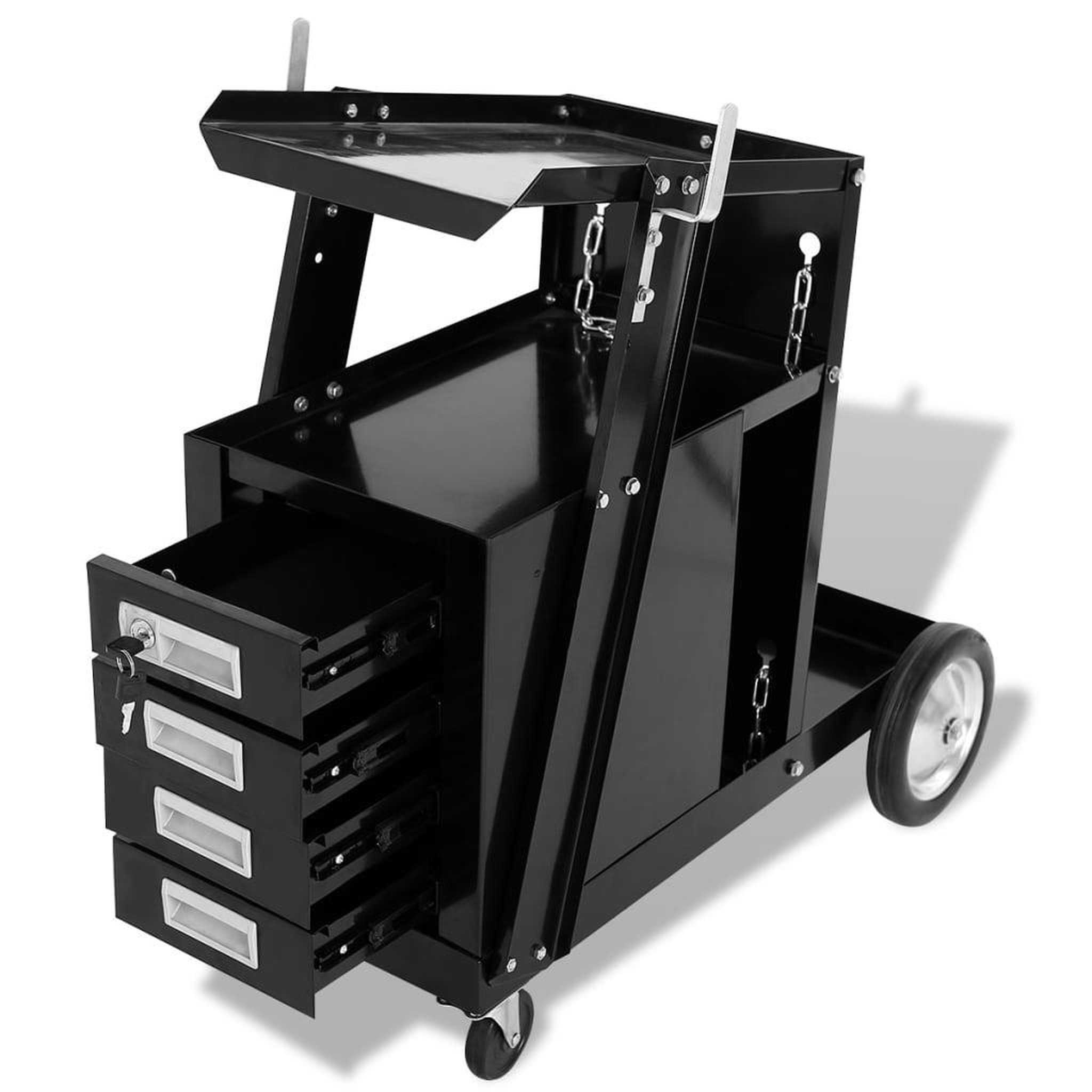 Voir la diapositive 3 : VIDAXL Chariot de soudage avec 4 tiroirs Noir