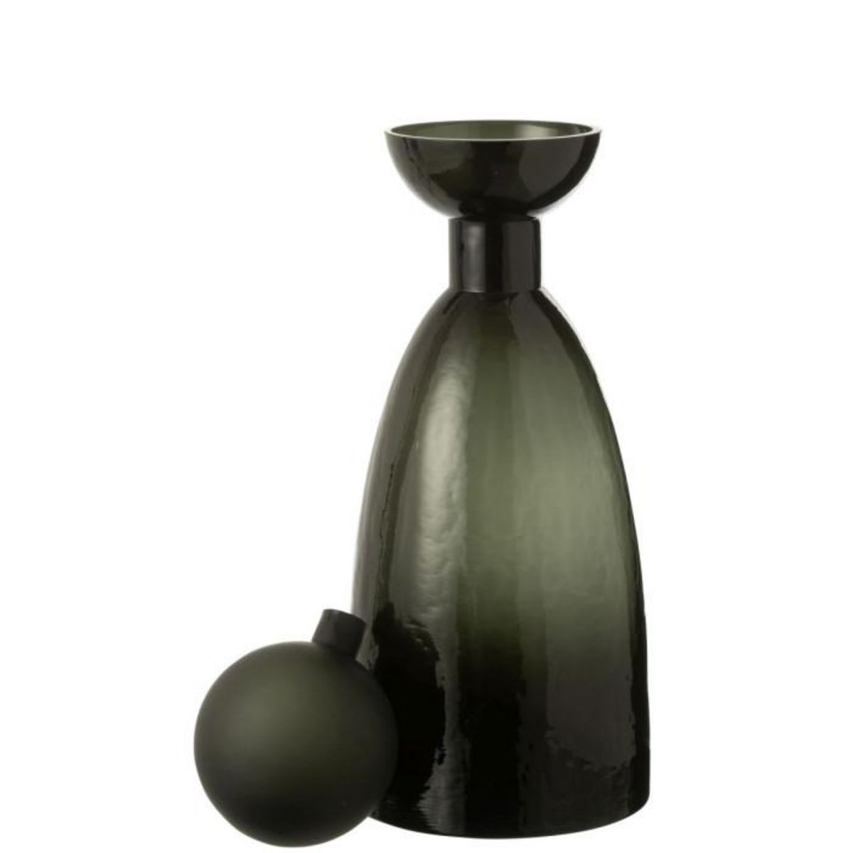 Paris Prix Vase Bouteille Bouchon en Verre  Yoko  43cm Vert Foncé