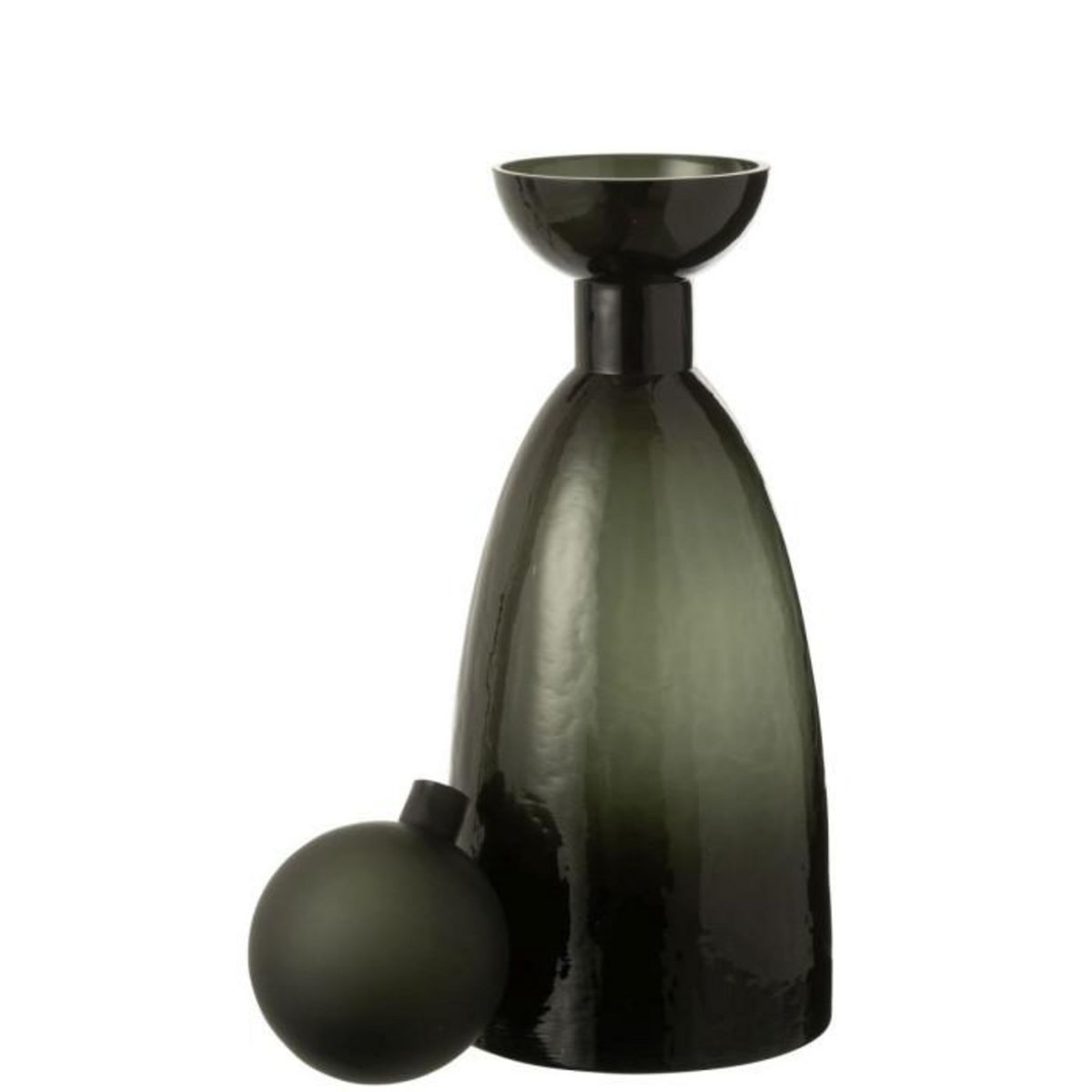 Paris Prix Vase Bouteille Bouchon en Verre  Yoko  43cm Vert Foncé