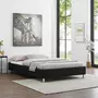 IDIMEX Lit futon simple pour adulte NIZZA 120x190 cm 1 place et demi / 1 personne, avec sommier et pieds en métal chromé, tissu noir