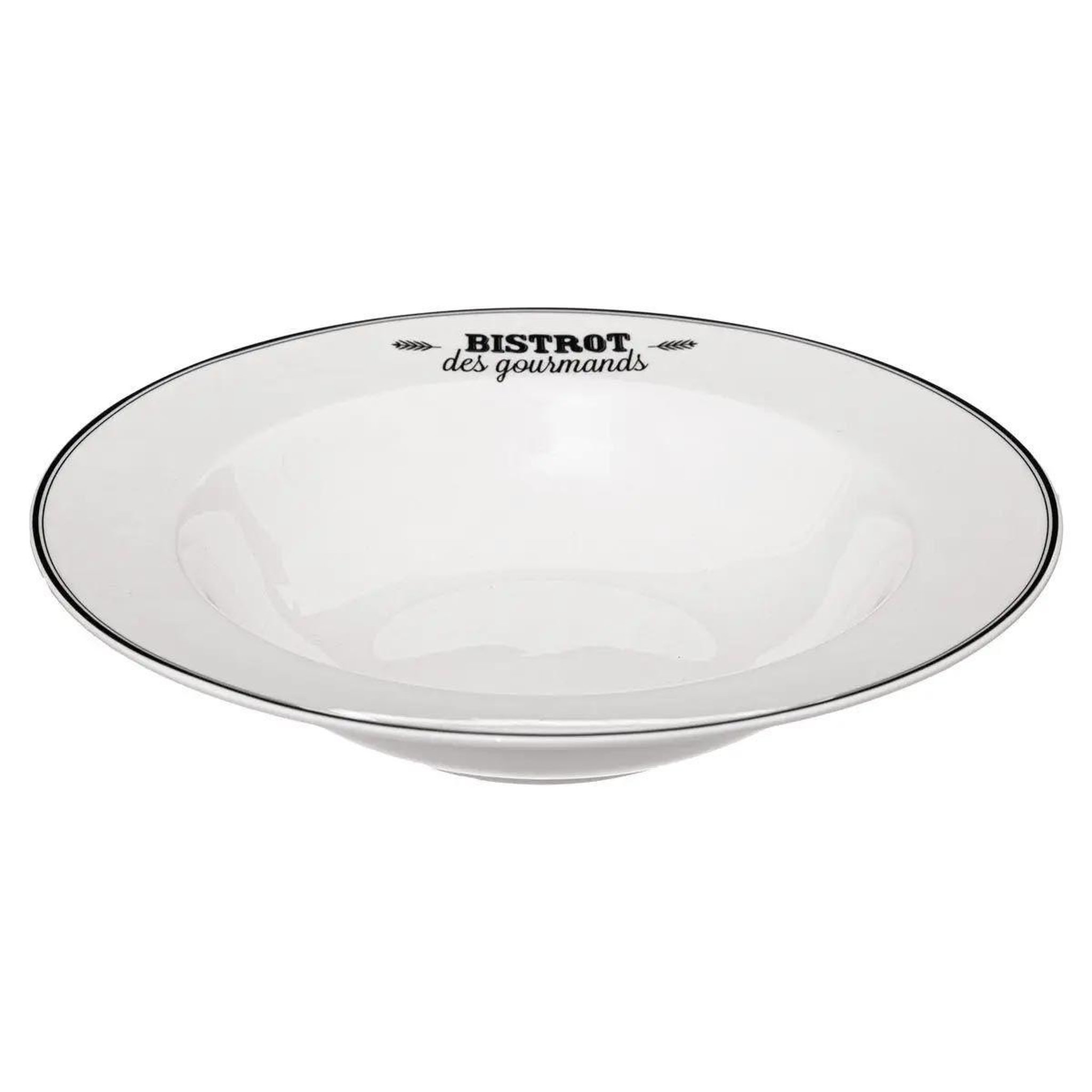 Voir la diapositive 2 : SECRET DE GOURMET Lot de 6 assiettes à pâtes  bistrot  27cm blanc