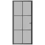 VIDAXL Porte interieure 93x201,5 cm Noir Verre mat et aluminium