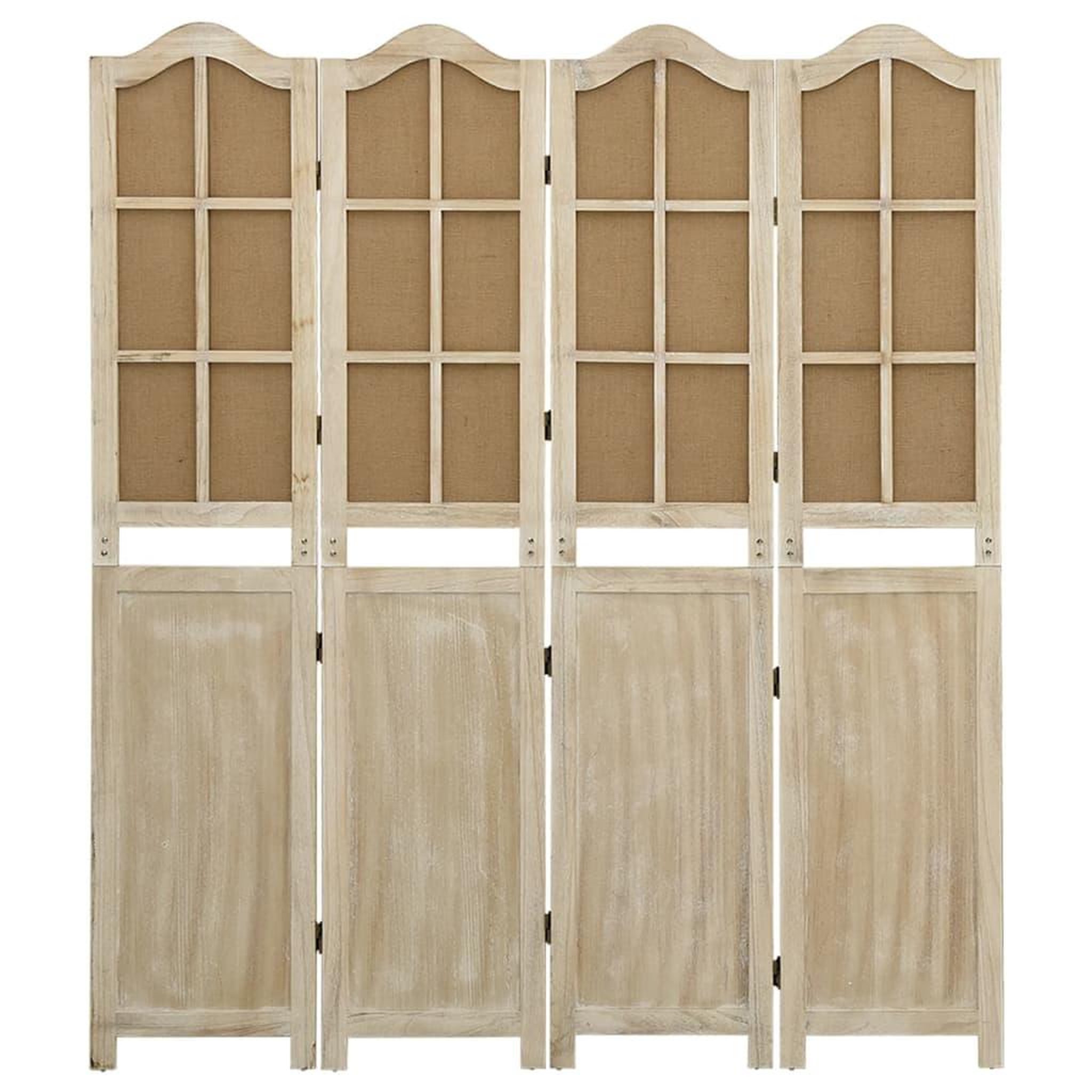 Voir la diapositive 2 : VIDAXL Cloison de separation 4 panneaux Marron 140x165 cm Tissu