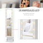 Voir la diapositive 5 : HOMCOM Armoire à bijoux avec miroir - 5 tiroirs coulissants, 2 compartiments latéraux avec crochets, rangement haut à bagues verrouillable - MDF blanc