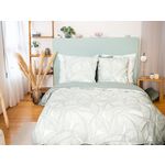 Home collection Parure housse de couette 100% coton lave 57fils pampelune. Coloris disponibles : Bleu