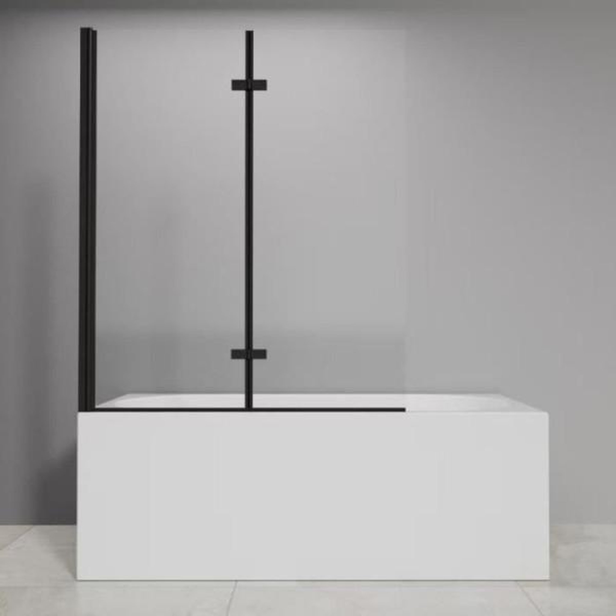 MARKET24 Pare baignoire 2 volets pivotants - HOME GENERATION - Maggy noir - 100 x 140 cm