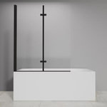 MARKET24 Pare baignoire 2 volets pivotants - HOME GENERATION - Maggy noir - 100 x 140 cm