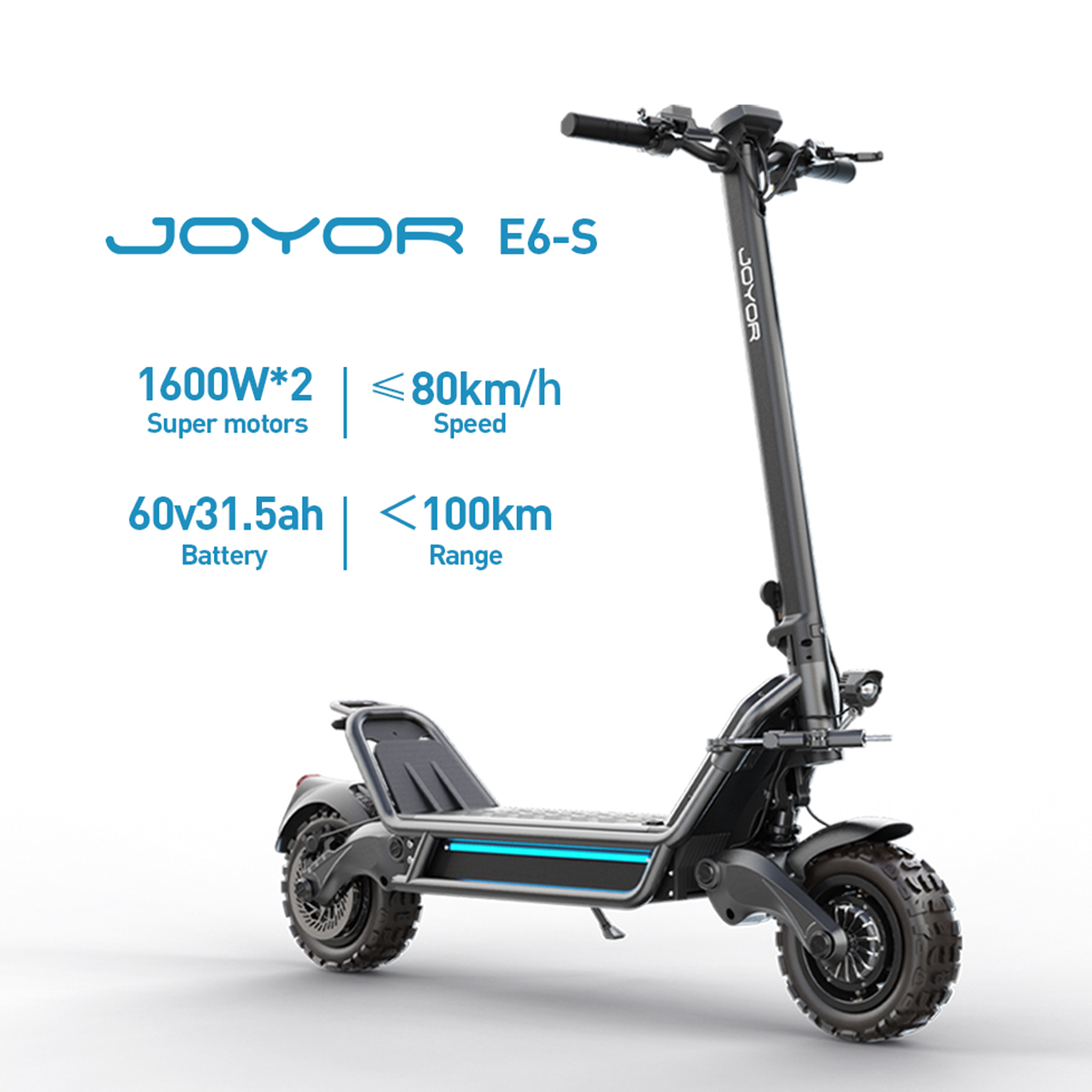 Voir la diapositive 4 : JOYOR Trottinette électrique JOYOR E6-S - Deux moteurs de 1600 W - 60 V 31,5 Ah - NFC