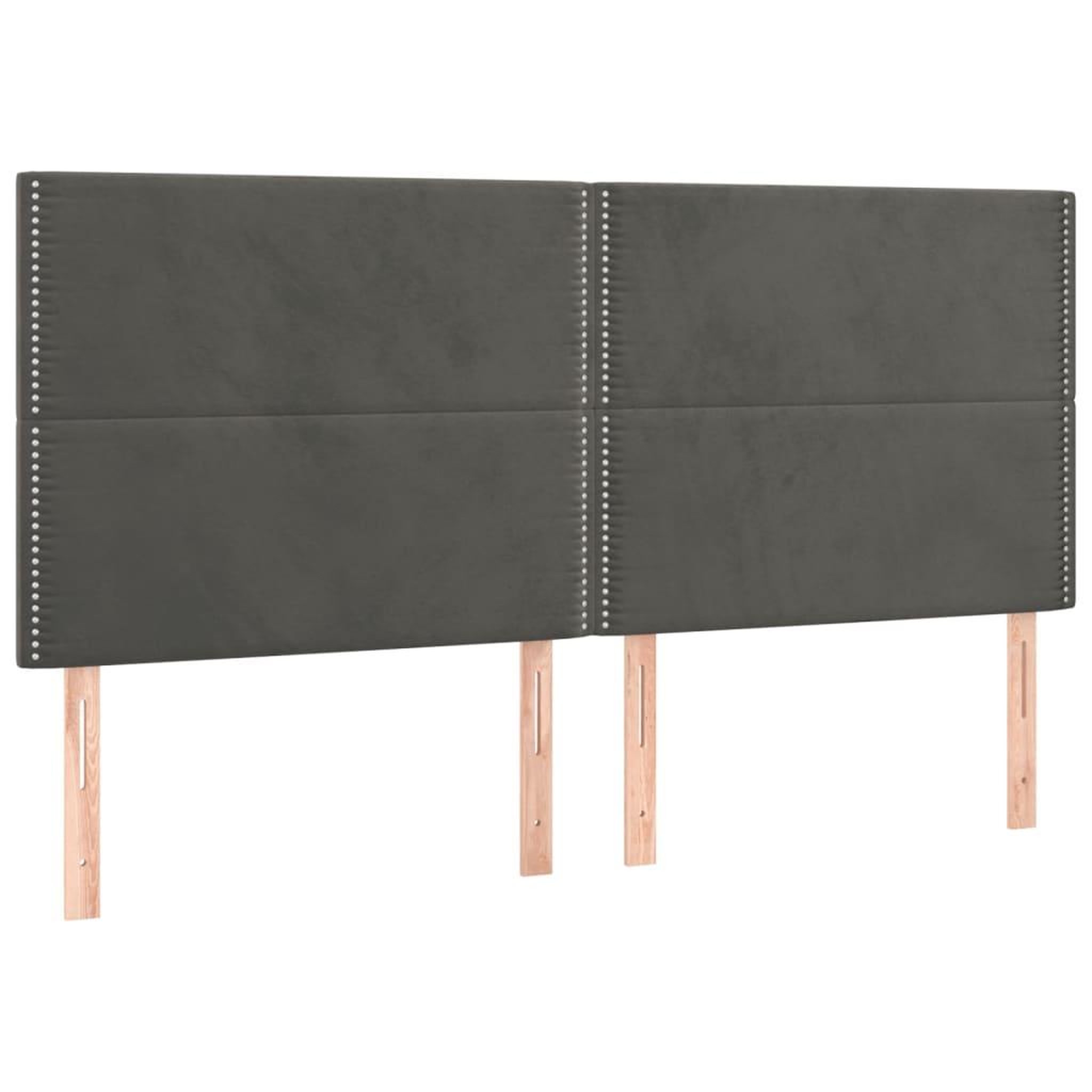 Voir la diapositive 4 : VIDAXL Tete de lit a LED Gris fonce 180x5x118/128 cm Velours