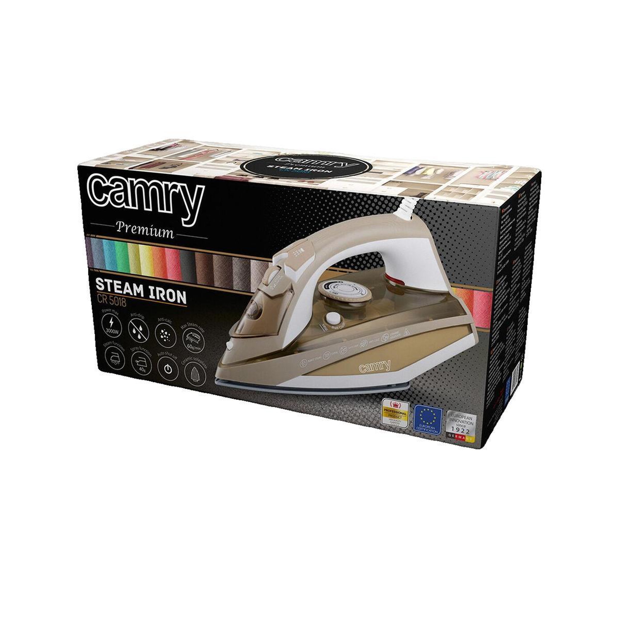 Voir la diapositive 2 : ADLER Fer à repasser Adler-Europe Camry CR5018 vapeur 3000 W
