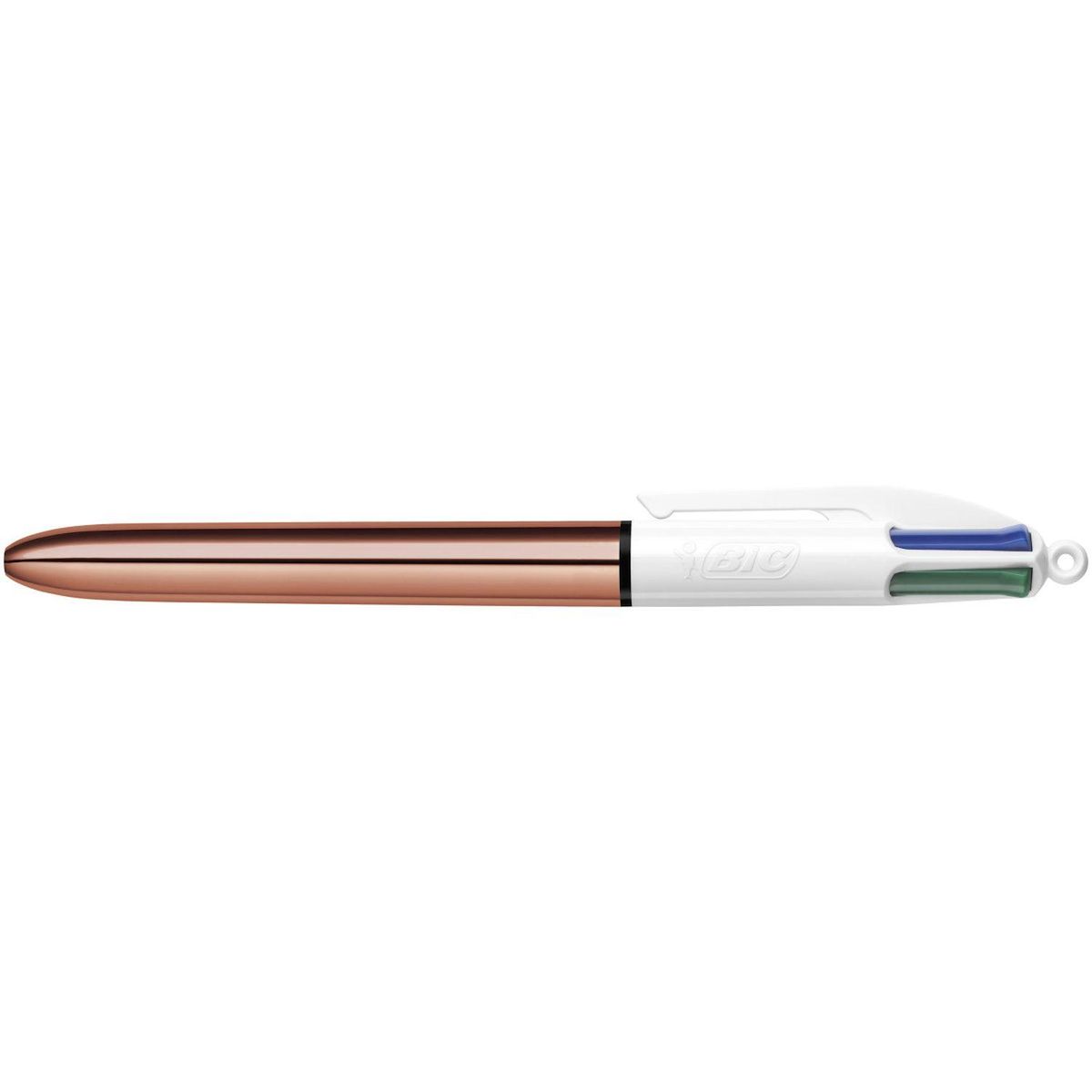 BIC Stylo bille 4 couleurs rétractable pointe moyenne rose gold