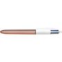Voir la diapositive 3 : BIC Stylo bille 4 couleurs rétractable pointe moyenne rose gold