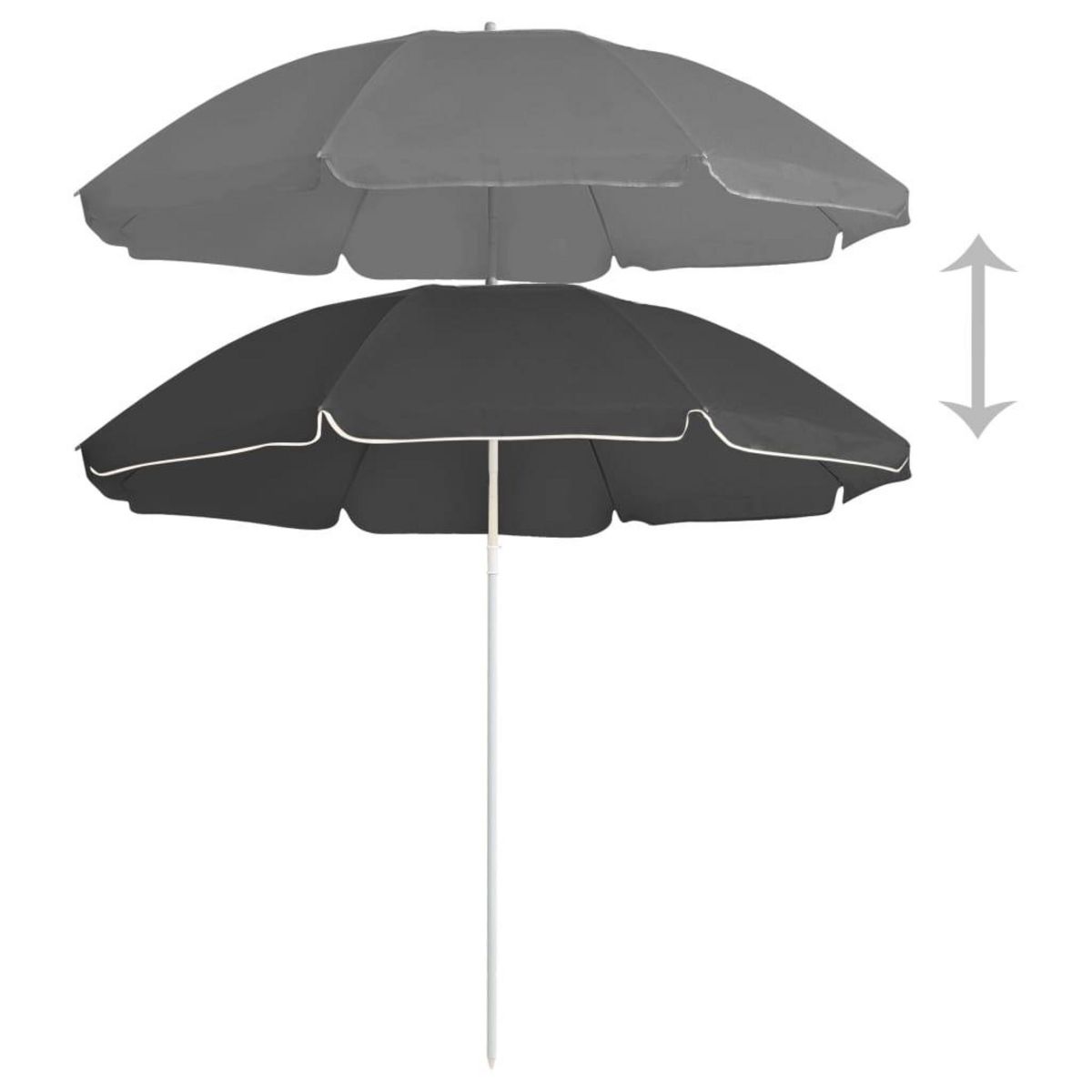 VIDAXL Parasol de jardin avec mat en acier anthracite 180 cm