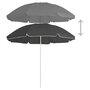 Voir la diapositive 2 : VIDAXL Parasol de jardin avec mat en acier anthracite 180 cm