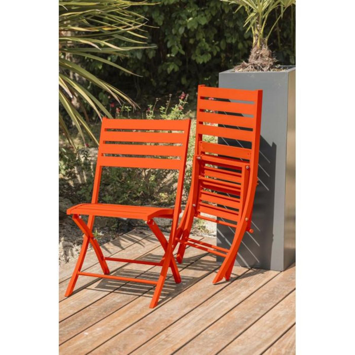Paris Prix Chaise de Jardin Pliante  Marius  82cm Orange