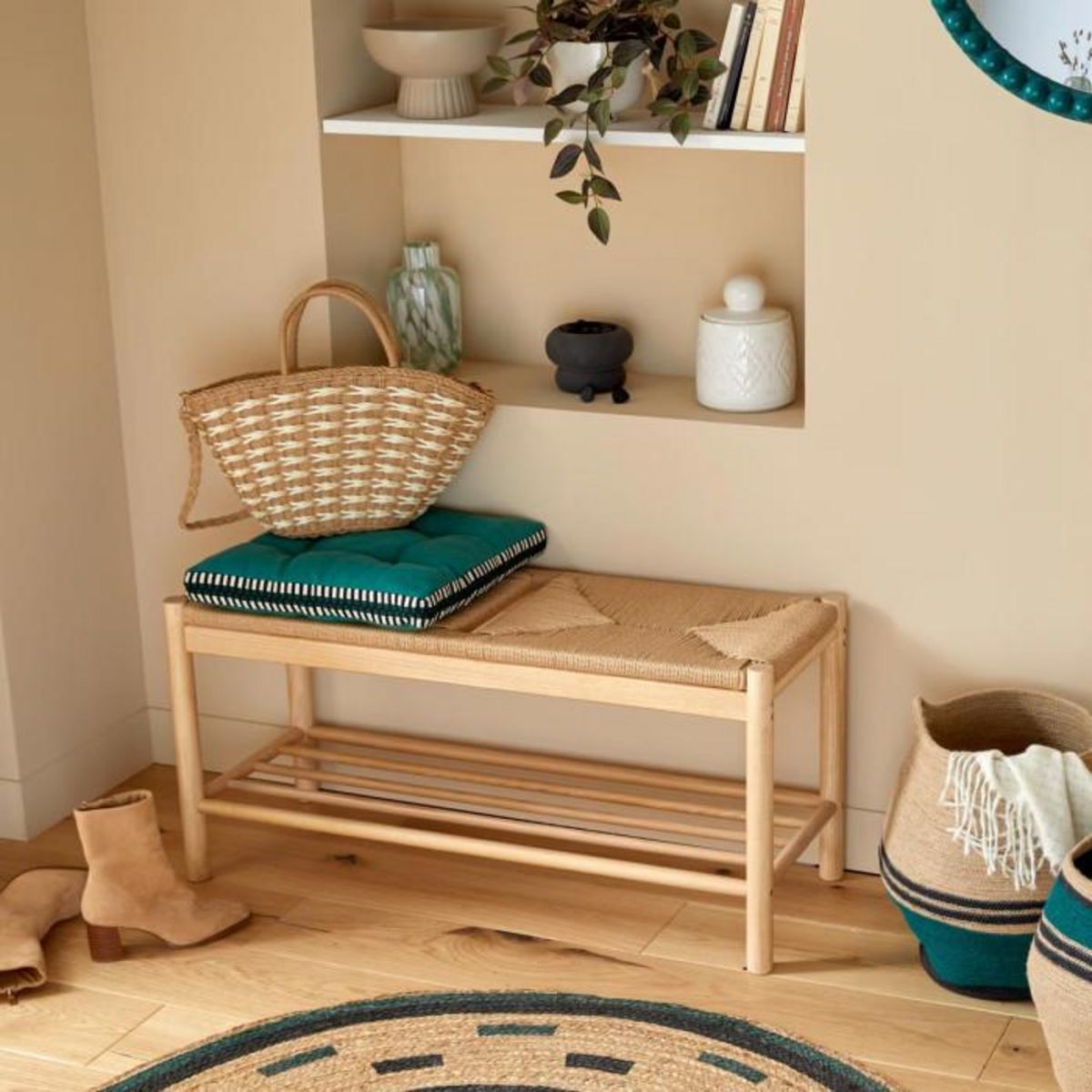 ATMOSPHERA Banc en Bois Massif  Maesi  95cm Naturel