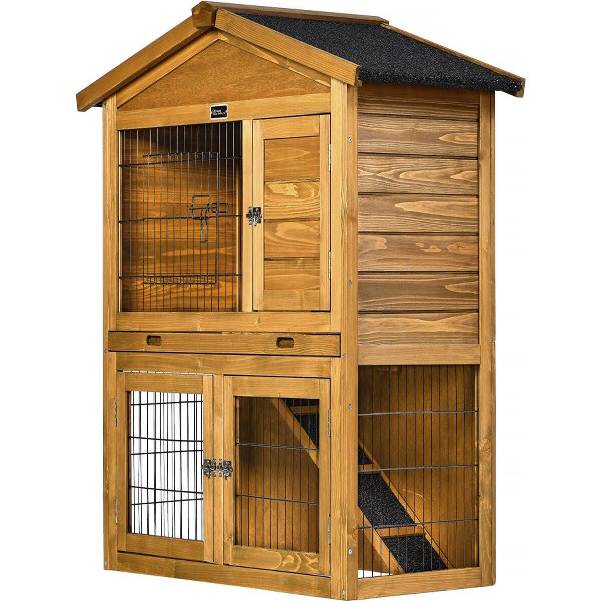 Habitat et Jardin Clapier poulailler en bois  Noisette  - 102 x 55 x 100 cm - Marron