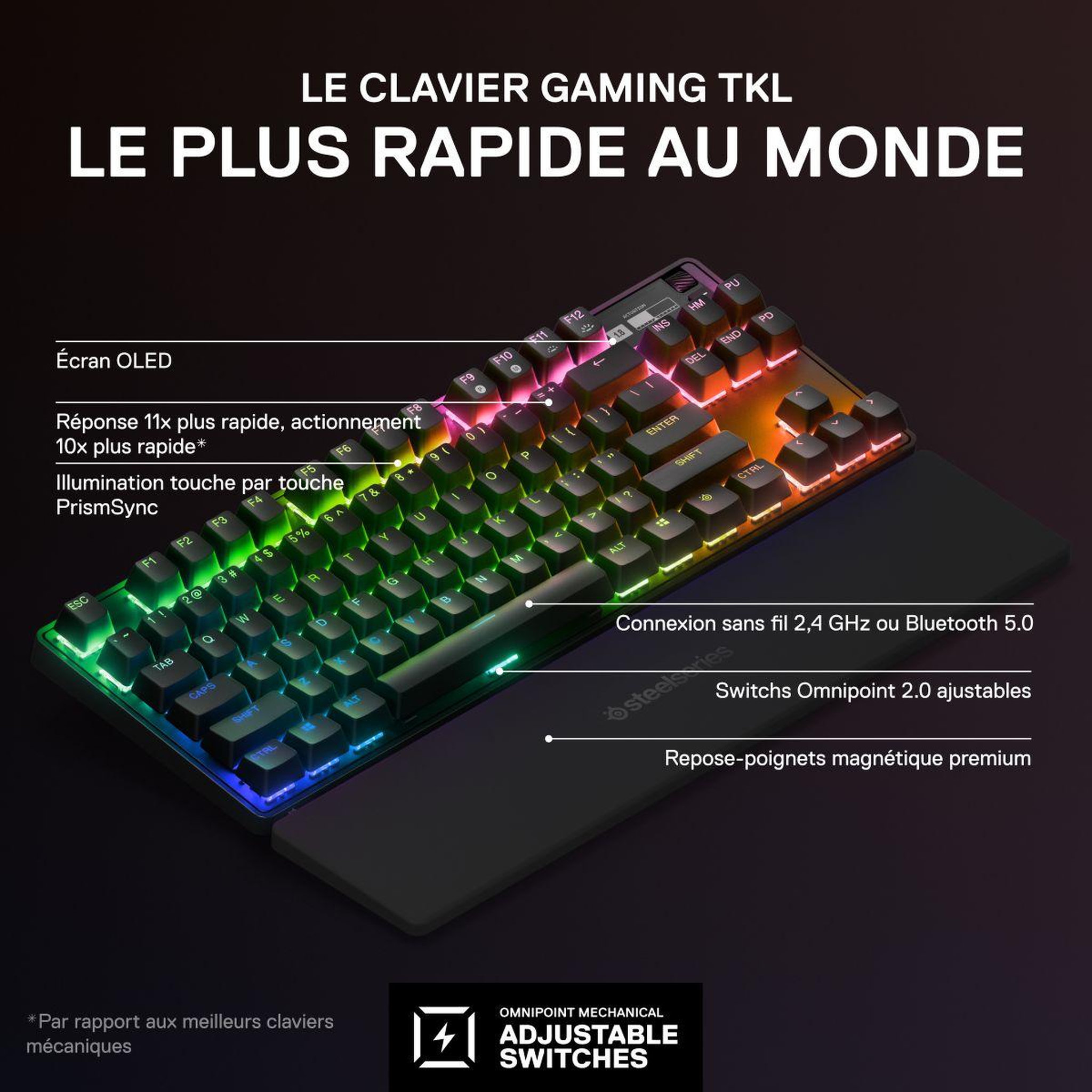 Voir la diapositive 3 : STEEL SERIES Clavier gamer sans fil apex pro tkl wireless